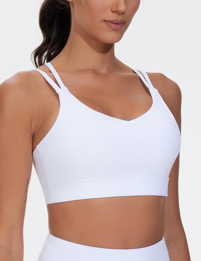 Detalle de THE GYM PEOPLE Soutien-gorge de sport à bretelles spaghetti avec bretelles rembourrées (pour femme)