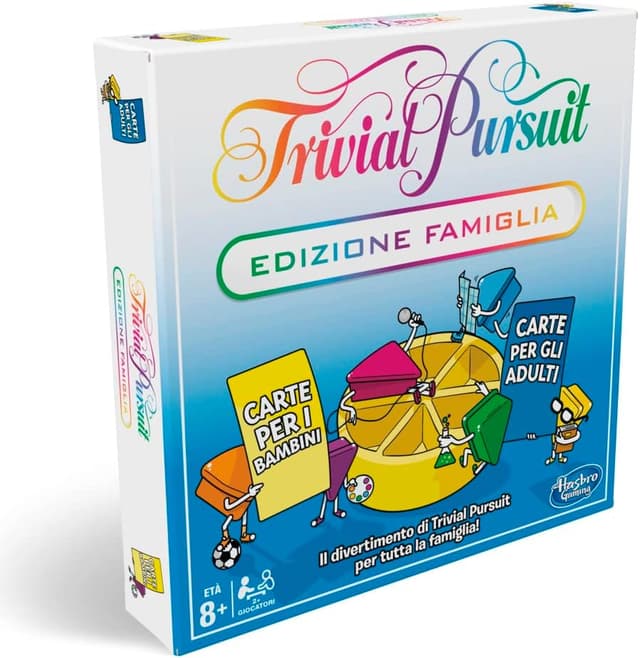 Detalle 2 de Hasbro Gaming Trivial Pursuit Edizione Famiglia: gioco da tavolo classico per serate con amici e quiz multicolore