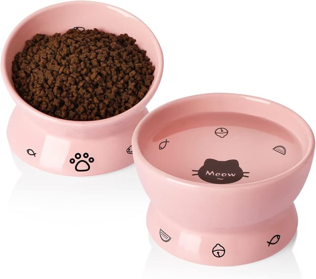 Imagen de Sweejar Cat Bowls Set Elevates Feeding en OfertitasTOP