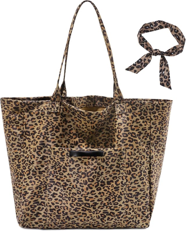 Imagen de LOTEZAVA Leopardenmuster Große Canvas Tote en OfertitasTOP