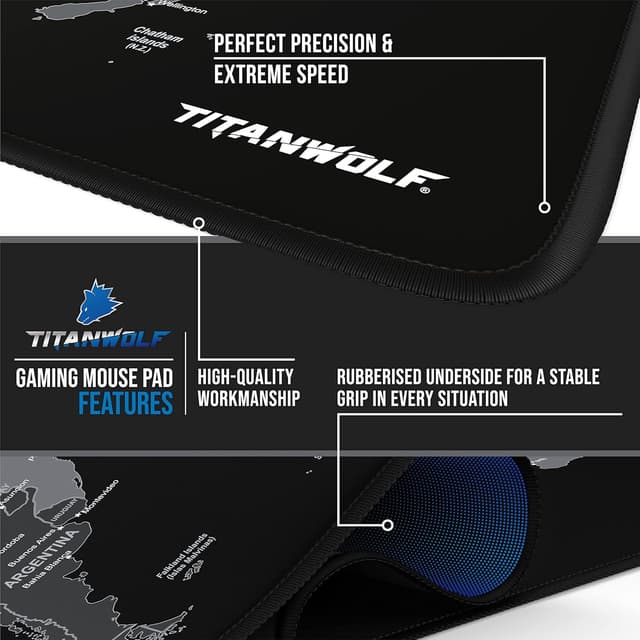 Detalle 2 de TITANWOLF XXL Speed Gaming Mouse Mat 900x400mm