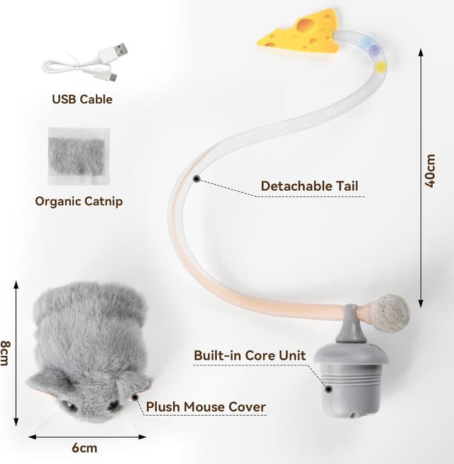 Thumbnail 6 de Migipaws MigiMouse interactive cat toy 360° 🐱