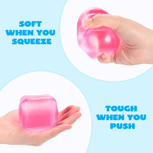 Detalle de JOYIN 4-Pack Squishy Stress Cubes (2-Inch) — Slow-Rising Sensory Fidget Toys