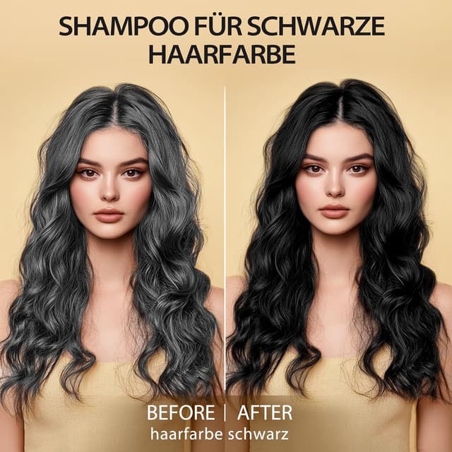 Detalle de Black Hair Dye Shampoo 3‑in‑1 Schwarz 500 ml