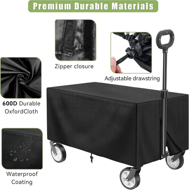 Thumbnail 2 de HOFTME carrello pieghevole su ruote con copertura impermeabile, capacità 100 kg