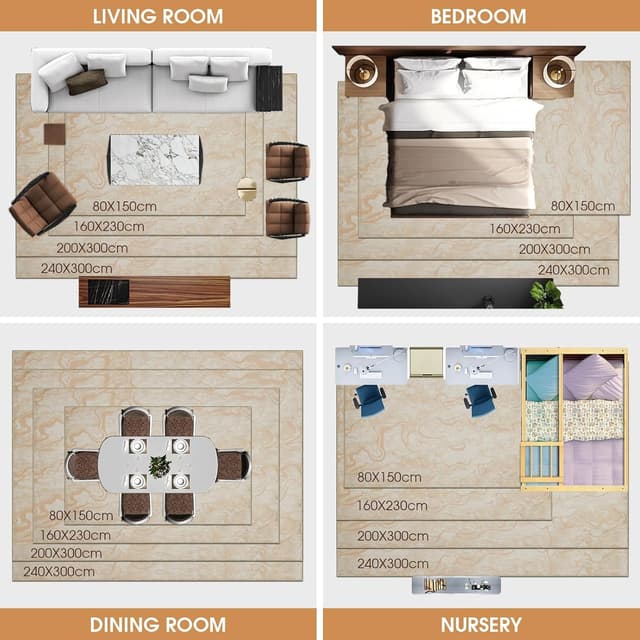 Thumbnail 2 de Tapis Vasip « Salon Moderne » poil ras lavable en machine 200x300 cm avec envers antidérapant