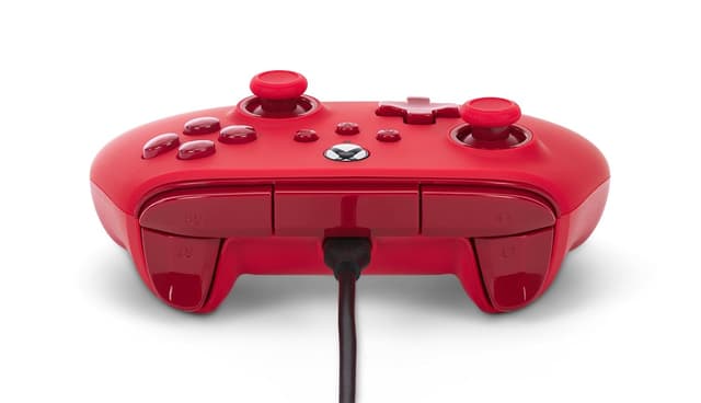 Detalle de PowerA Advantage Wired Controller for Xbox Series X|S (Red) with Detachable 10ft USB-C Cable