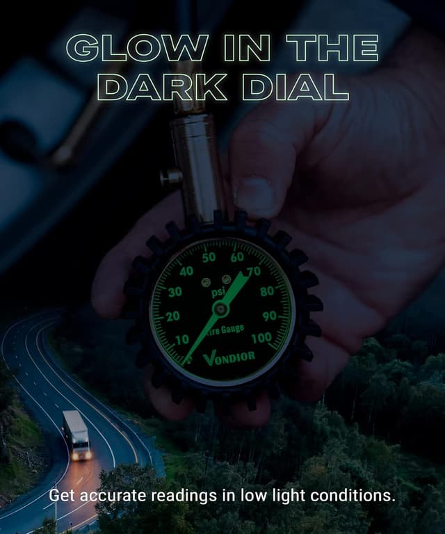 Detalle 2 de Vondior Tire Pressure Gauge 0-100 PSI