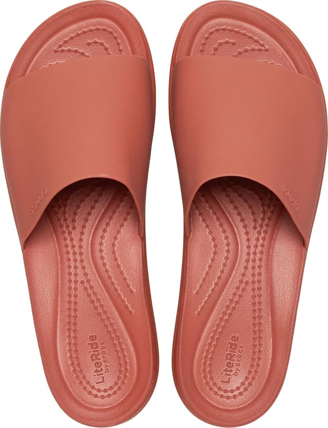 Detalle de Crocs Damen Brooklyn Slide-Sandalen – mit verstellbarer Riemenführung und rutschfester Sohle