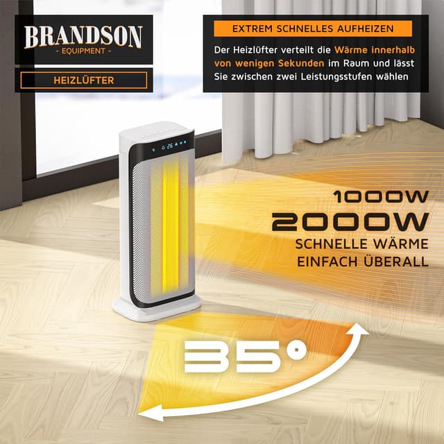 Detalle de Brandson Heizlüfter keramisch mit Fernbedienung
