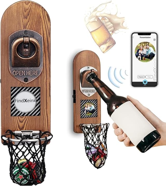 Detalle de Cervezas 🍺 Abridor Pared Magnético de Madera Retro