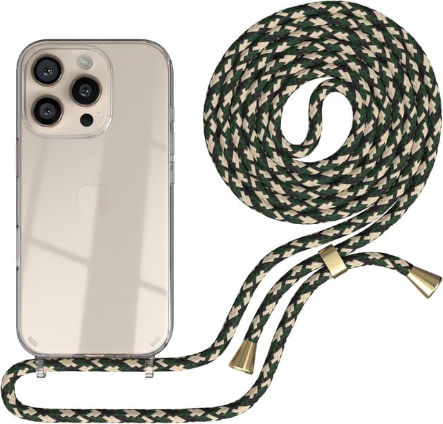 Detalle de EAZY CASE iPhone 16 Pro Handykette, Grün Camouflage