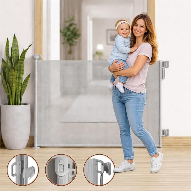 Thumbnail 4 de MeeruWorks Retractable Stair Gate 79cm