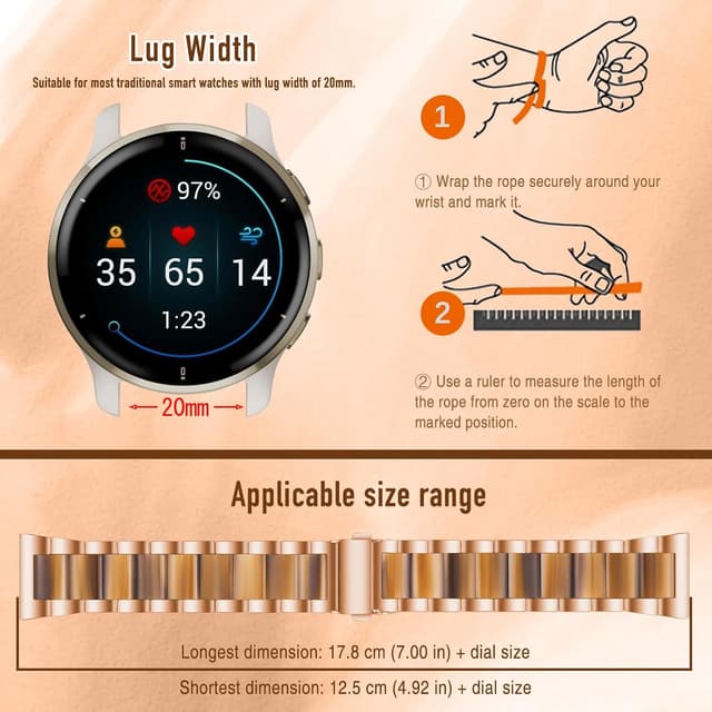 Detalle 2 de MaEiol 20mm strap for Garmin watches