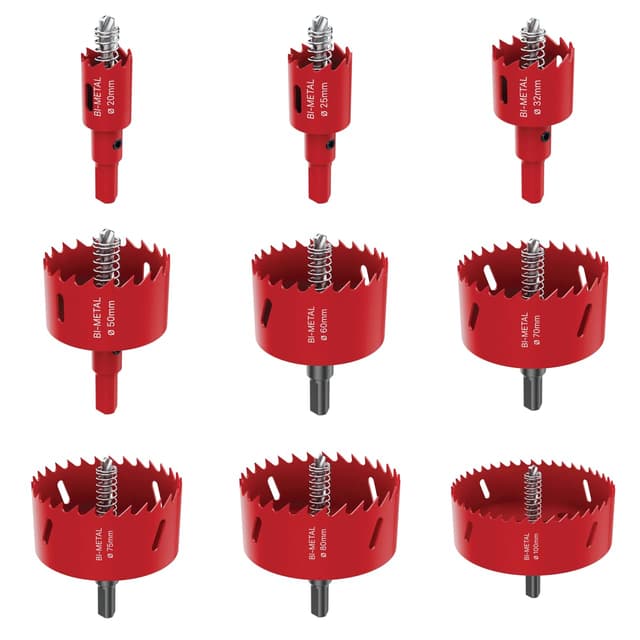 Detalle de DURI bi-metal hole saw set, 20mm-100mm