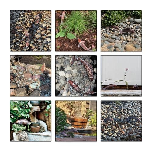 Thumbnail 4 de CLYB Juego de 2 estatuas Peces koi de cobre