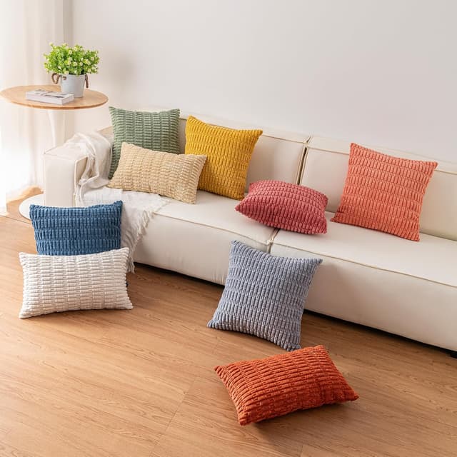 Thumbnail 5 de Aegero 18x18 Corduroy Pillow Covers Pack 🛋