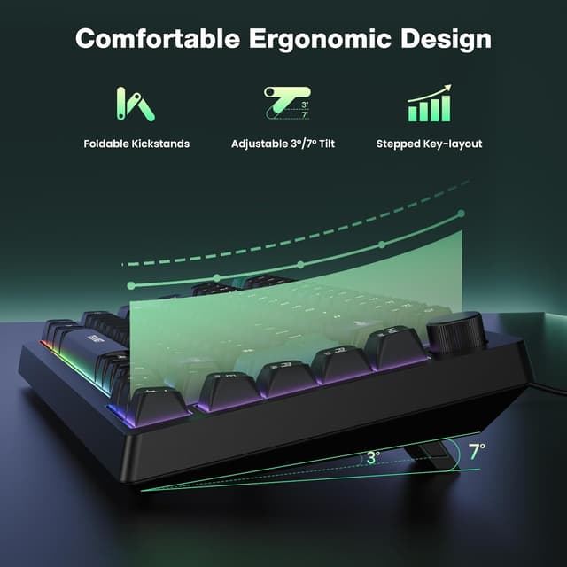Thumbnail 5 de TECKNET RGB Gaming Keyboard 83‑key