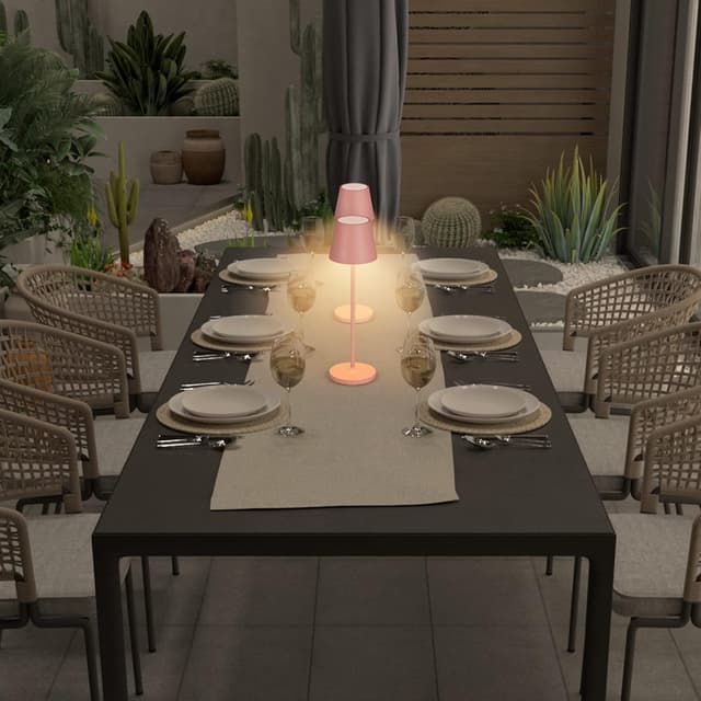 Detalle de K-Bright dimmbare LED-Akku-Tischleuchte (Orange) für Indoor & Outdoor mit USB-Ladestation