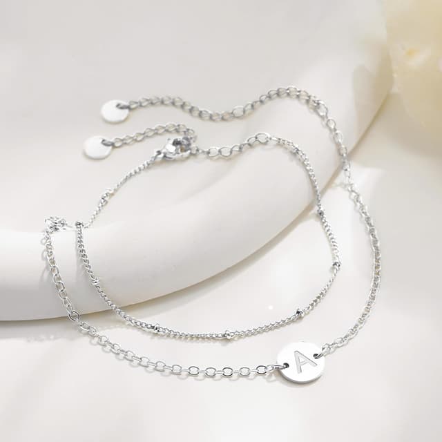 Detalle 2 de SLOONG Buchstaben-Armband Damen in Gold/Silber, 18K vergoldet, verstellbar