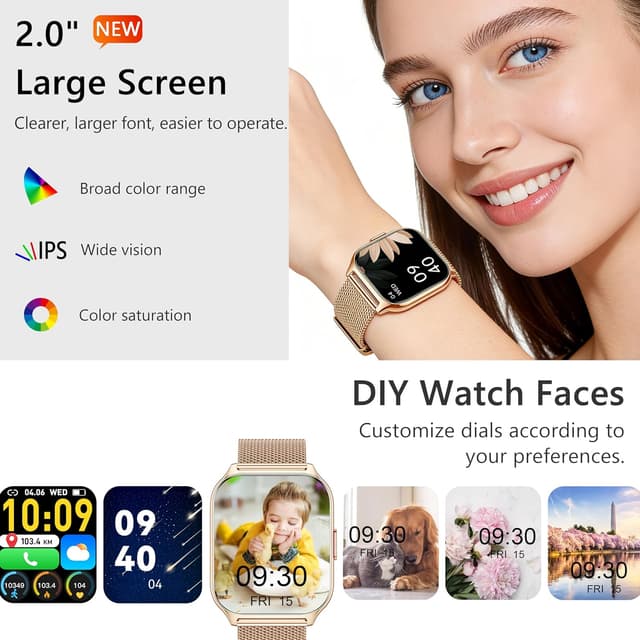 Detalle 2 de ZOSKVEE 2.01" Smart Watch (Call Answer/Make, Blood Pressure, Sleep & Fitness Modes)