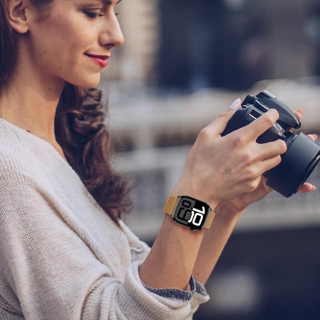 Thumbnail 6 de Anlinser Reversible Magnetic Apple Watch Strap (42mm/41mm/40mm/38mm) – Brown/Indigo