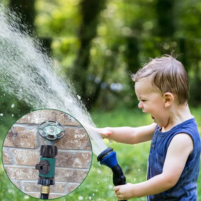 Detalle de Confezione da 4 valvole di intercettazione per tubo da giardino ABS con filetto 3/4