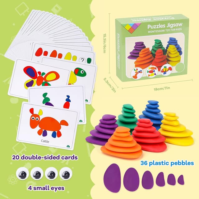Thumbnail 5 de GiddyGlow Puzzles Montessori stacking toy for age 3-6 đź§©