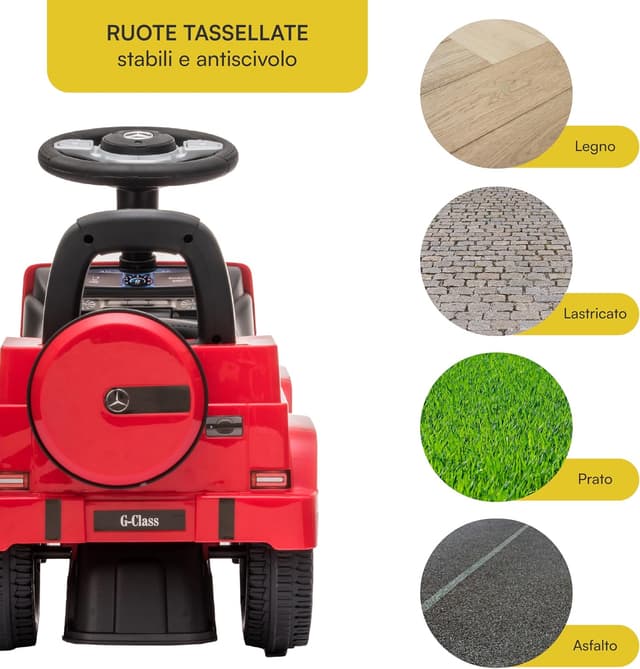 Thumbnail 5 de Baroni Toys Suv Mercedes Ride-On 1-4 anni 69,5x29x43 cm Rosso