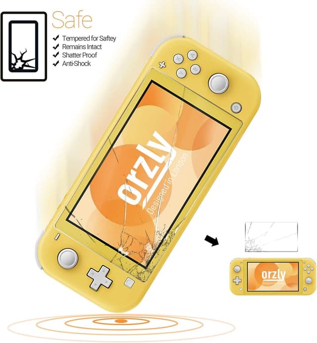 Detalle de Orzly Panzerglas Displayschutzfolie für Nintendo Switch Lite (2019) – 4er-Set