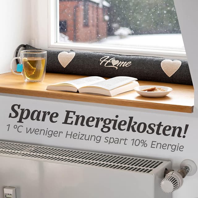 Thumbnail 2 de Praknu Zugluftstopper für Türen 90 cm – waschbarer, extra schwerer Windstopper in Grau