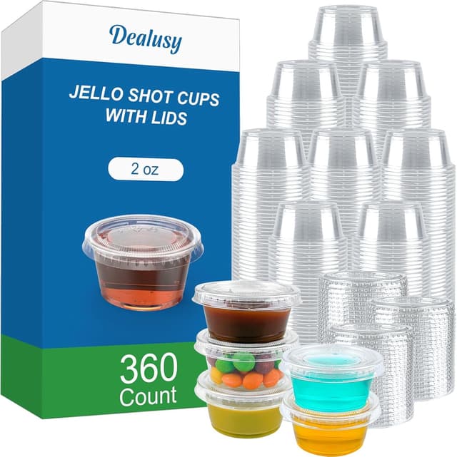 Detalle de Dealusy 360 2 oz Jello Shot Cups with Lids