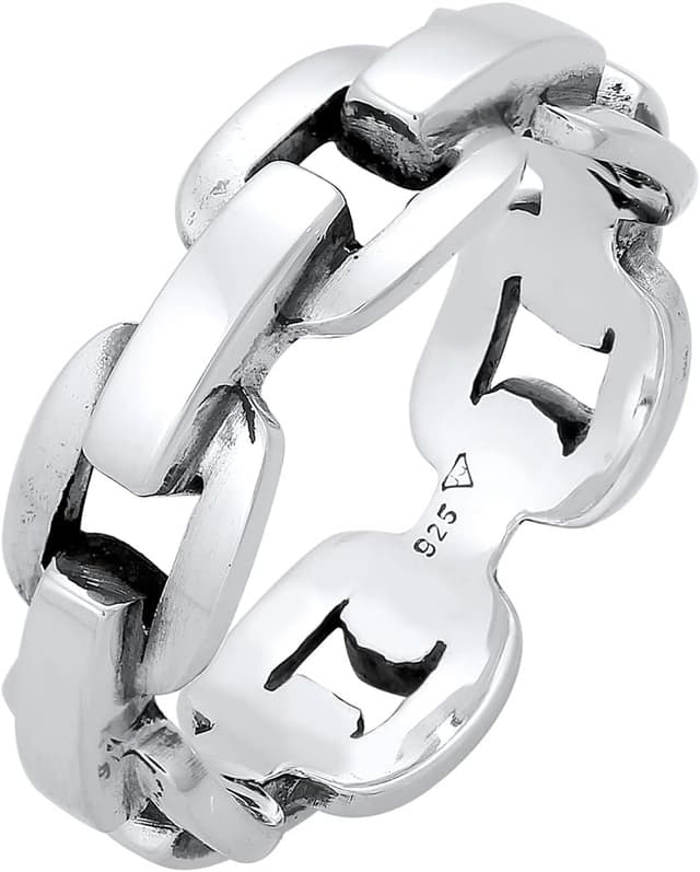Detalle de Kuzzoi Anello da uomo massiccio 8 mm in argento sterling 925 con design catena ad ancora (0610470421)