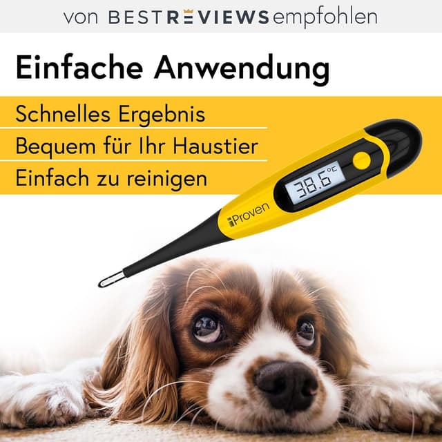 Detalle de iProven Fieberthermometer für Hund, Katze & Pferd – präzise Messung in 20 Sekunden