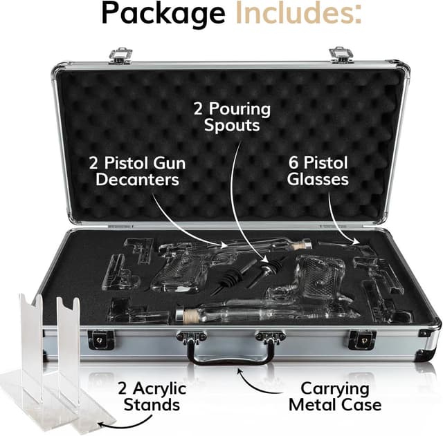 Thumbnail 5 de Pistol Whiskey Decanter Set with 6 Glasses 🥃