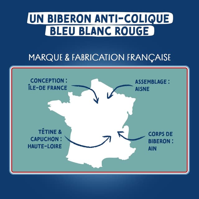 Detalle 2 de Lot de 4 biberons DODIE Naissance anti-colique (2x150 mL + 2x270 mL) avec tétine multi-perforée