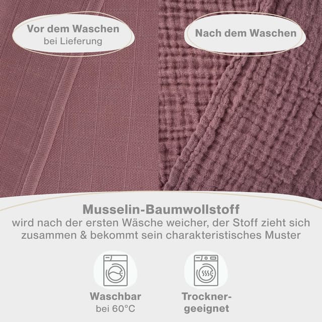 Detalle 2 de Laleni Spucktücher Baby 5er-Set aus reiner Baumwolle (Musselin) – schadstofffreie Mulltücher 70x70, rosa