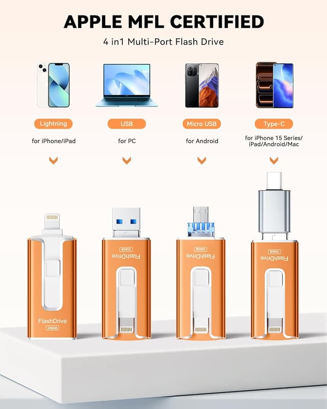 Detalle 2 de SUDEHO MFi USB stick 256GB for iPhone