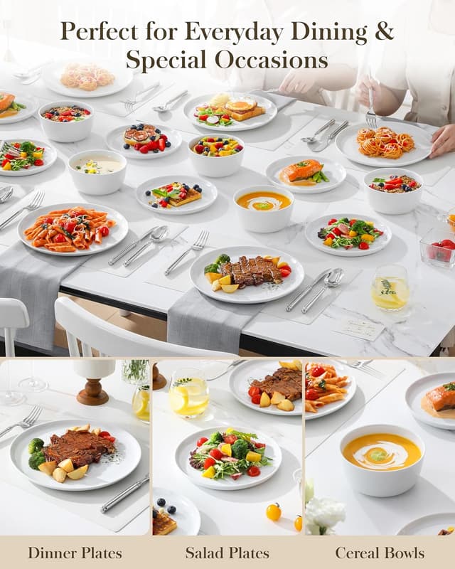 Thumbnail 5 de MALACASA LEXI 24-Piece Porcelain Set 26 oz