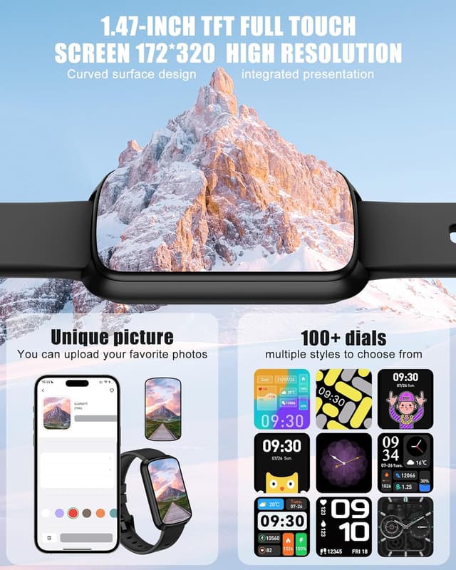 Detalle de RLQA Fitness tracker smartwatch 1.47 inch