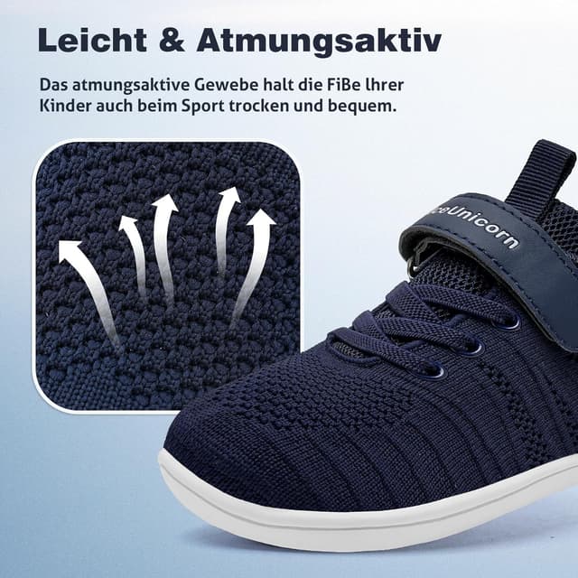 Detalle de IceUnicorn Kinder-Hausschuhe als Barfußschuhe für Jungen & Mädchen – leichte, rutschfeste Minimal-Hallenschuhe