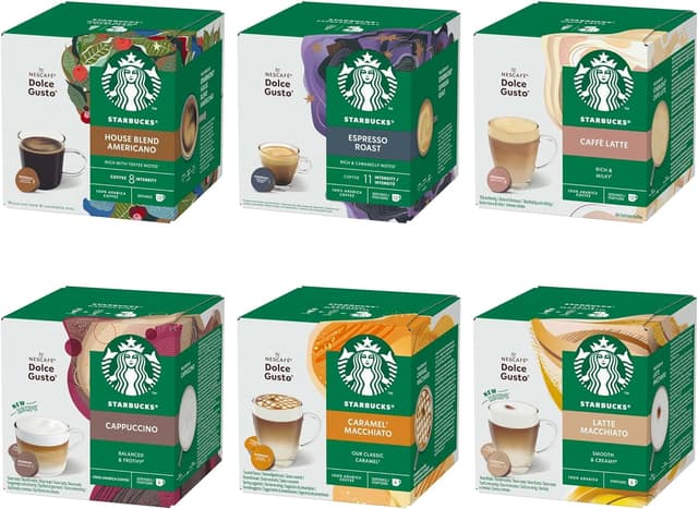 Detalle 1 de Starbucks Nescafé Dolce Gusto Cápsulas Mixtas ☕️ 72u Exclusivo Amazon