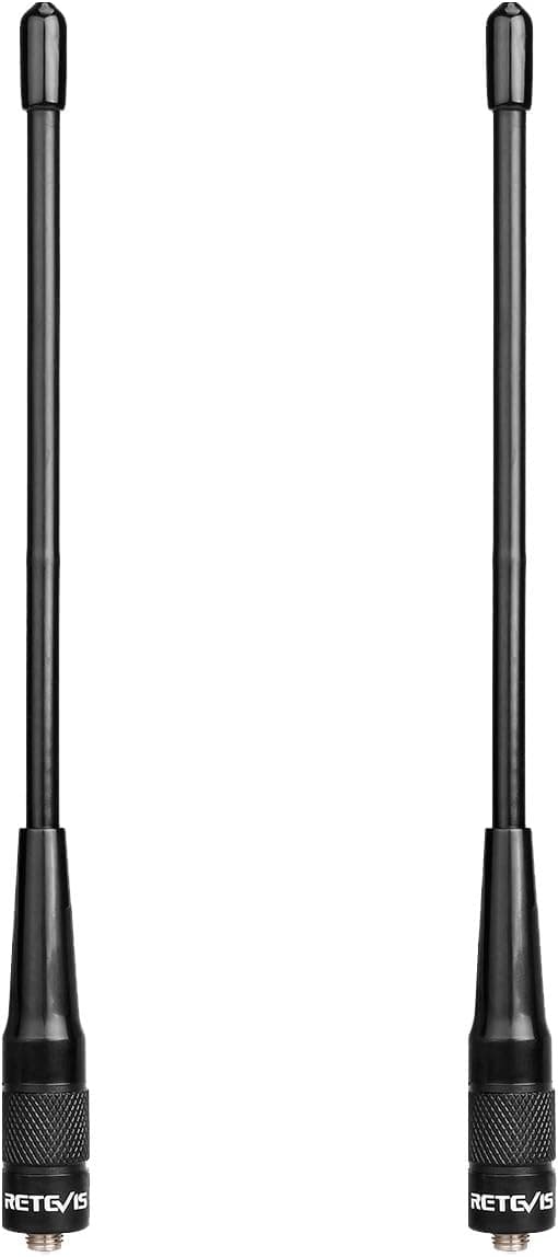 Detalle de Retevis RHD701 antenna ricetrasmittente VHF/UHF doppia banda SMA-F (2 pezzi) per walkie talkie
