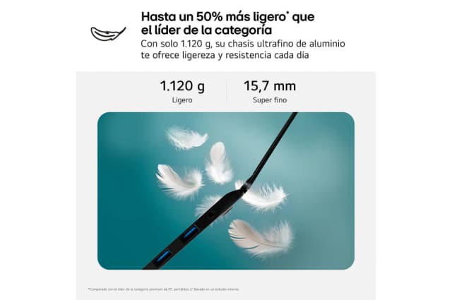 Detalle 1 de LG gram 14Z90T 14" Windows 11, Intel Core Ultra7, 32 GB, 2 TB