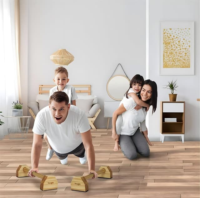 Detalle de Yes4All parallele calisthenics in legno/acciaio per dip e push-up