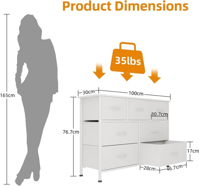 Detalle de CAIYUN 7 Drawer Chest of Drawers