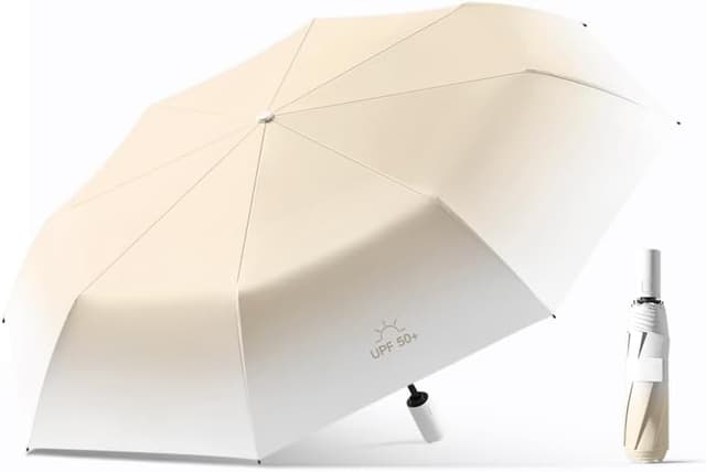 Detalle de erised's bifrost compact gradient automatic travel umbrella – auto open/close with UPF 50+ and 8 ribs