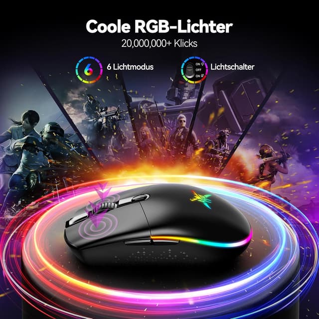 Detalle de TECKNET Kabellose Gaming-Maus 72 g