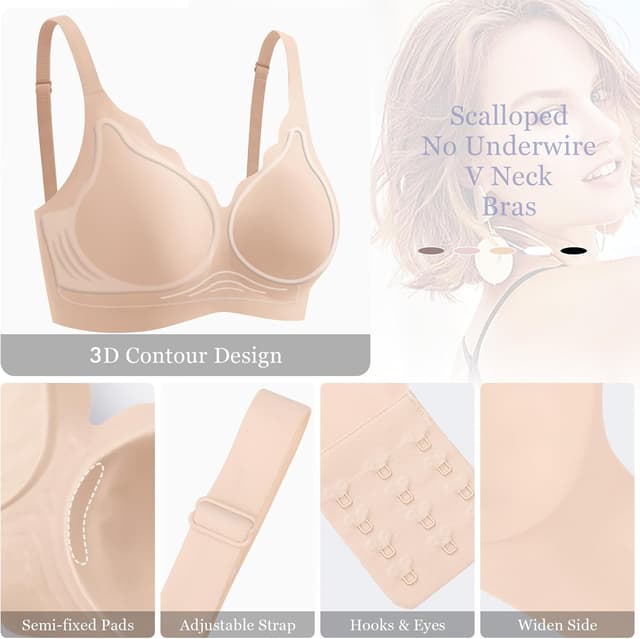 Detalle 2 de Ganado seamless non-wired push up bra with wireless support and extra extender