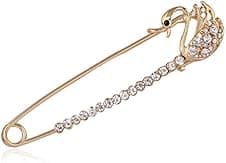 Imagen de Kristall Schwan Brosche Anstecknadel gold 7,5 cm en OfertitasTOP